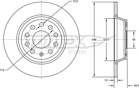 TOMEX brakes TX 72-69 - Brzdový kotouč www.parts5.com