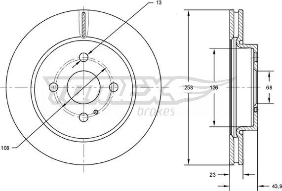 TOMEX brakes TX 72-66 - Disc frana www.parts5.com