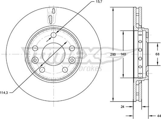 TOMEX brakes TX 72-61 - Zavorni kolut www.parts5.com