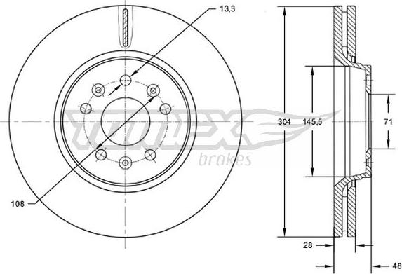 TOMEX brakes TX 72-63 - Disc frana www.parts5.com