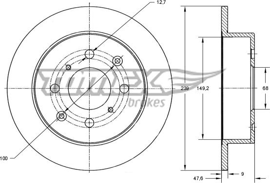 TOMEX brakes TX 72-32 - Kočioni disk www.parts5.com