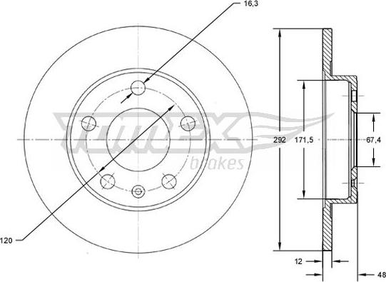 TOMEX brakes TX 72-70 - Brake Disc www.parts5.com