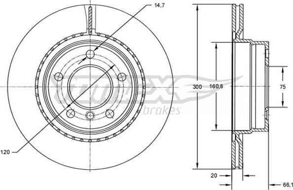 TOMEX brakes TX 72-72 - Disc frana www.parts5.com