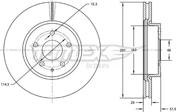 TOMEX brakes TX 72-77 - Brake Disc www.parts5.com