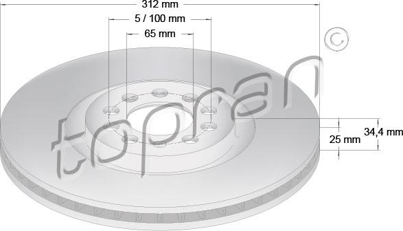 Topran 109 524 - Tarcza hamulcowa www.parts5.com