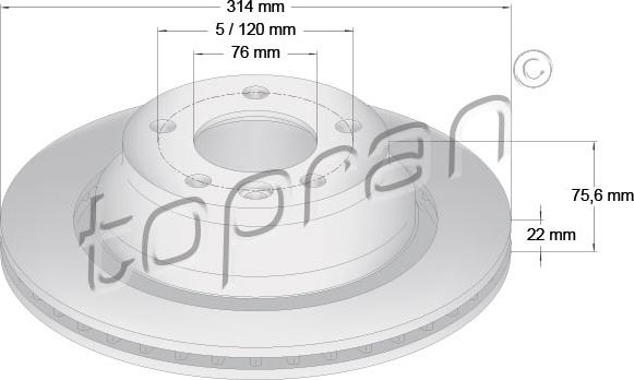 Topran 110 430 - Brake Disc www.parts5.com