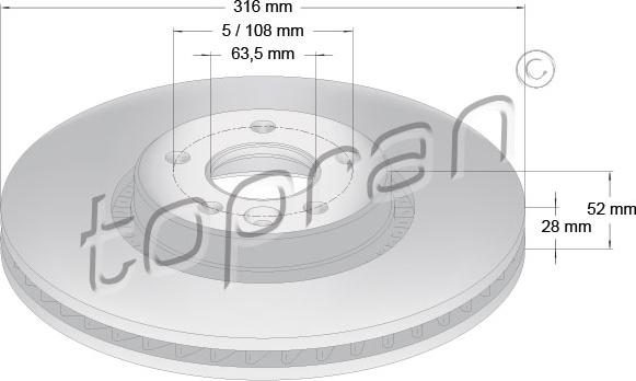 Topran 304 405 - Brzdový kotouč www.parts5.com