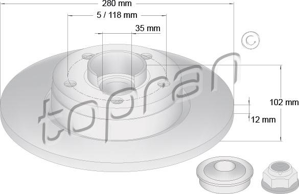 Topran 207 072 - Тормозной диск www.parts5.com