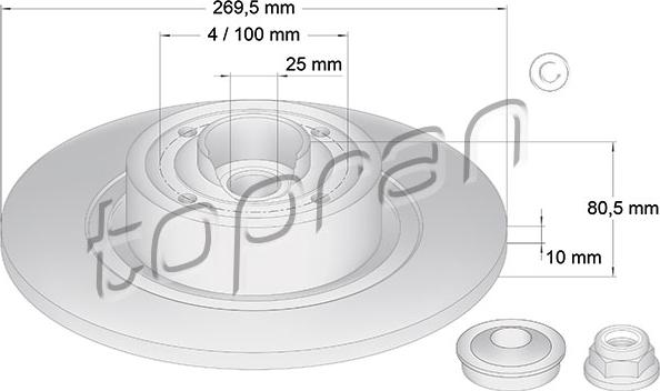 Topran 700 643 - Tarcza hamulcowa www.parts5.com