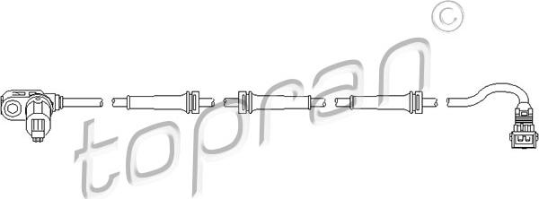 Topran 721 607 - Sensor, wheel speed www.parts5.com