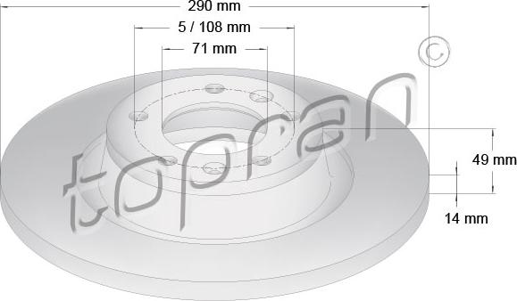 Topran 722 487 - Brake Disc www.parts5.com