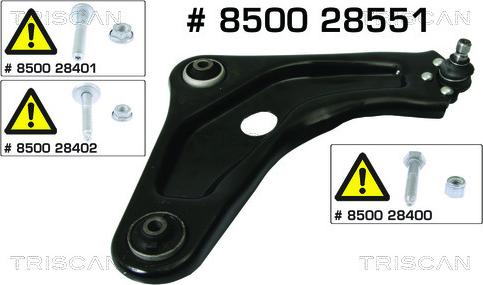 Triscan 8500 28551 - Barra oscilante, suspensión de ruedas www.parts5.com