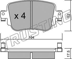 Trusting 996.0 - Fren balata seti, diskli fren www.parts5.com