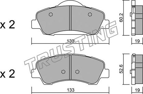 Trusting 998.0 - Brake Pad Set, disc brake www.parts5.com