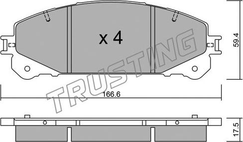 Trusting 954.0 - Juego de pastillas de freno parts5.com