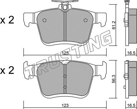 Trusting 967.0 - Brake Pad Set, disc brake www.parts5.com