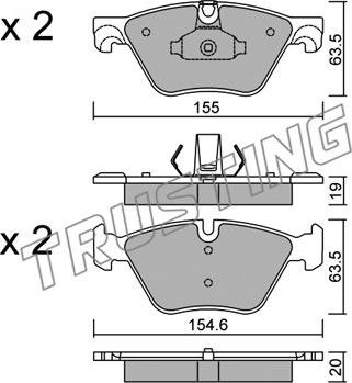 Trusting 935.0 - Brake Pad Set, disc brake parts5.com