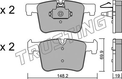 Trusting 977.0 - Brake Pad Set, disc brake parts5.com