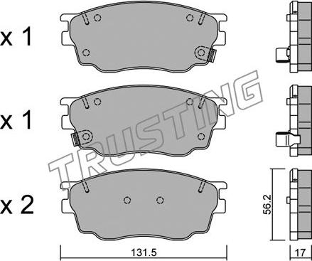 Trusting 491.0 - Тормозные колодки, дисковые, комплект www.parts5.com