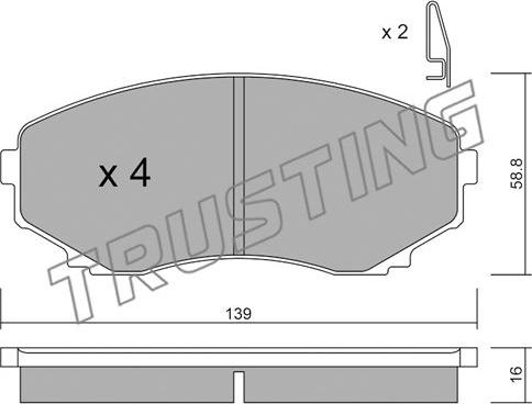 Trusting 493.0 - Set placute frana,frana disc www.parts5.com