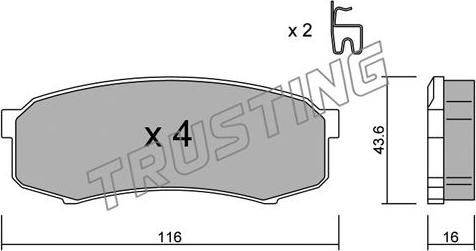 Trusting 447.0 - Brake Pad Set, disc brake www.parts5.com