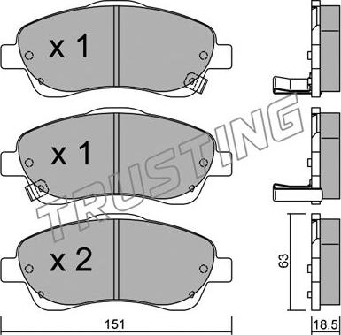 Trusting 466.0 - Fren balata seti, diskli fren www.parts5.com