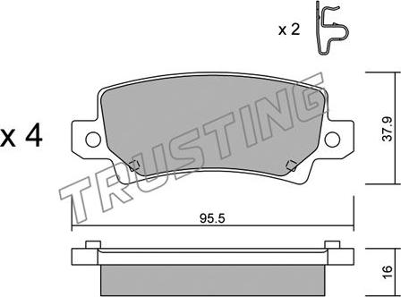 Trusting 463.0 - Тормозные колодки, дисковые, комплект www.parts5.com