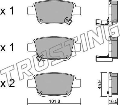 Trusting 467.0 - Sada brzdových platničiek kotúčovej brzdy parts5.com