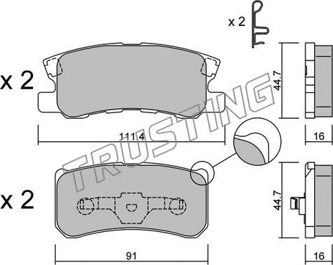 Trusting 415.1 - Комплект спирачно феродо, дискови спирачки www.parts5.com