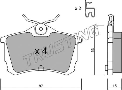 Trusting 481.0 - Тормозные колодки, дисковые, комплект www.parts5.com