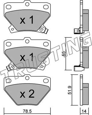 Trusting 439.0 - Set placute frana,frana disc www.parts5.com