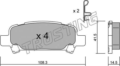 Trusting 429.0 - Brake Pad Set, disc brake www.parts5.com