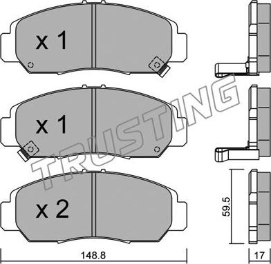 Trusting 478.0 - Brake Pad Set, disc brake www.parts5.com