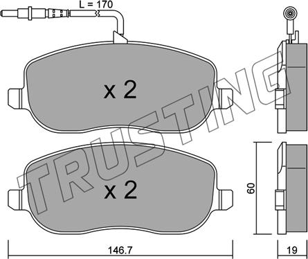 Trusting 546.0 - Piduriklotsi komplekt,ketaspidur www.parts5.com