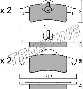 Trusting 542.0 - Brake Pad Set, disc brake parts5.com