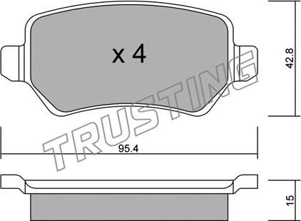 Trusting 558.1 - Set placute frana,frana disc www.parts5.com