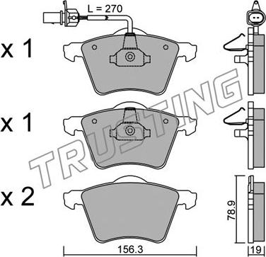 Trusting 566.0 - Set placute frana,frana disc www.parts5.com