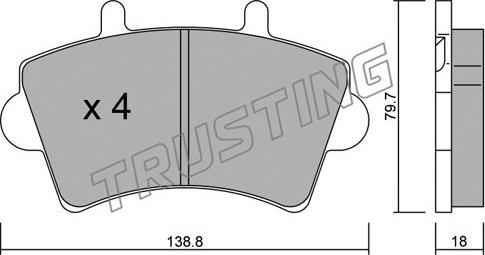 Trusting 561.0 - Brake Pad Set, disc brake www.parts5.com