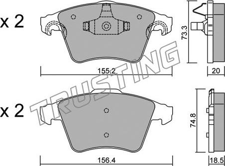 Trusting 568.3 - Set placute frana,frana disc www.parts5.com