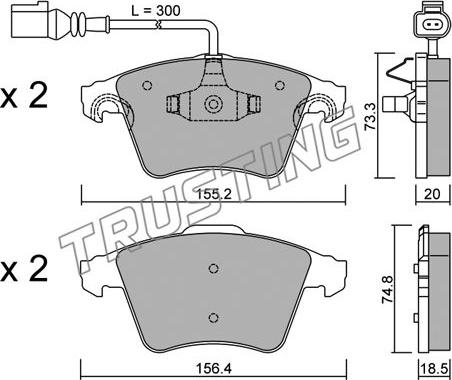 Trusting 568.2 - Sada brzdových destiček, kotoučová brzda www.parts5.com