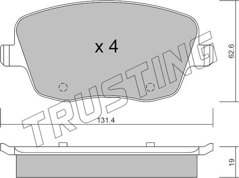 Trusting 563.0 - Sada brzdových destiček, kotoučová brzda www.parts5.com