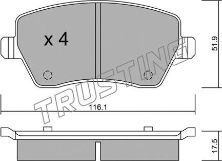 Trusting 501.0 - Brake Pad Set, disc brake www.parts5.com