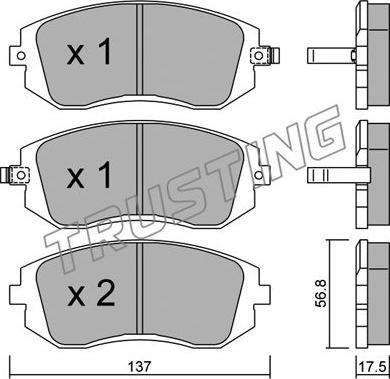 Trusting 516.0 - Sada brzdových destiček, kotoučová brzda www.parts5.com