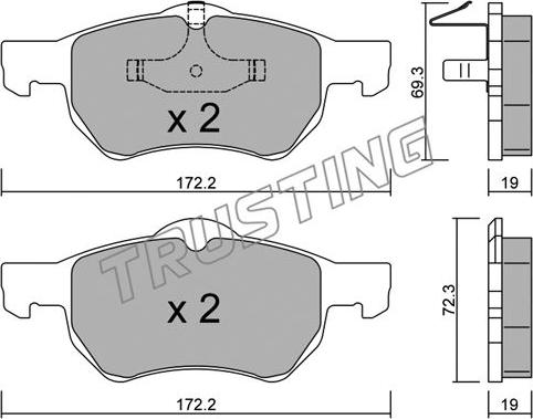 Trusting 539.0 - Set placute frana,frana disc www.parts5.com