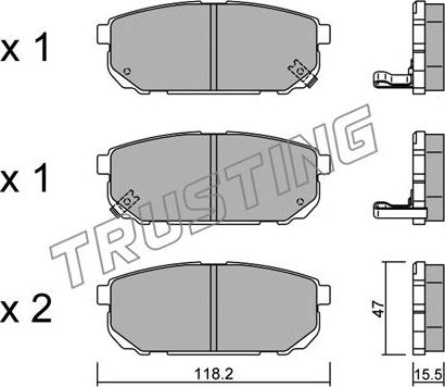 Trusting 532.0 - Set placute frana,frana disc www.parts5.com