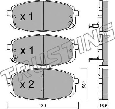 Trusting 529.0 - Set placute frana,frana disc www.parts5.com