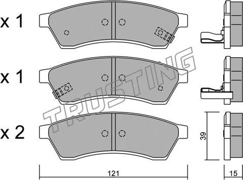 Trusting 526.1 - Brake Pad Set, disc brake www.parts5.com