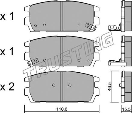 Trusting 523.0 - Set placute frana,frana disc www.parts5.com