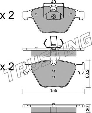 Trusting 574.9 - Brake Pad Set, disc brake parts5.com