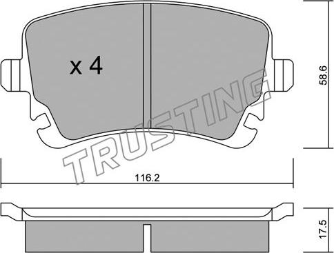 Trusting 570.2 - Sada brzdových destiček, kotoučová brzda www.parts5.com